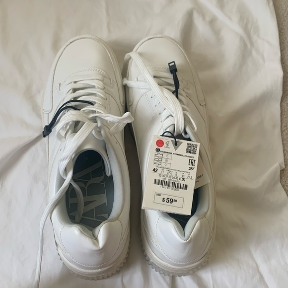 Zara white platform sneaker Size 42 (11 US) - Picture 1 of 3